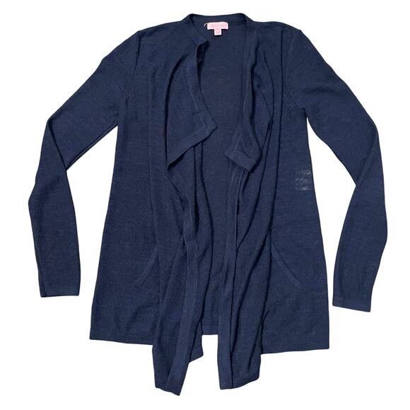 Lilly Pulitzer Womens Chesapeake Cardigan Open Front Drape Sweater size S Navy - Picture 4 of 12